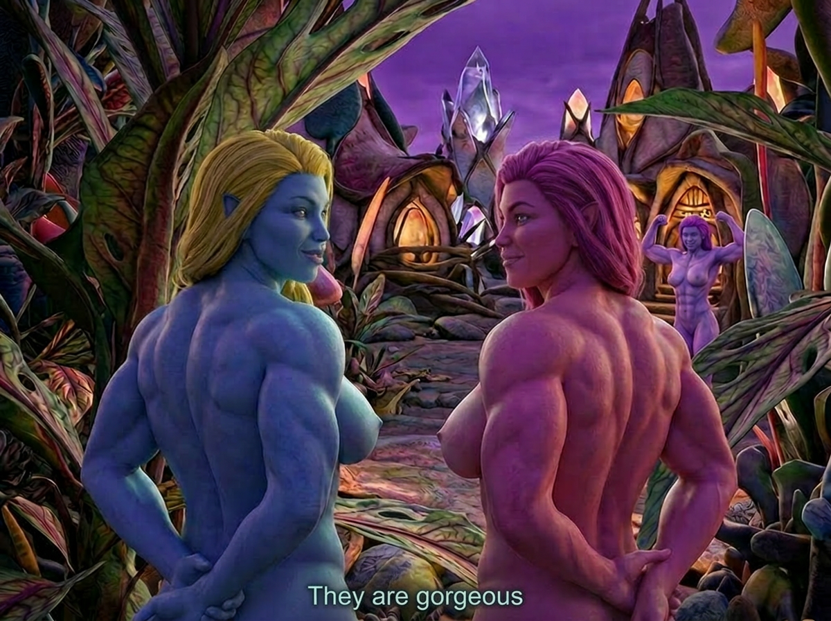The Goddess of Aethel Part 1, page 3 — AI female muscle growth comic
