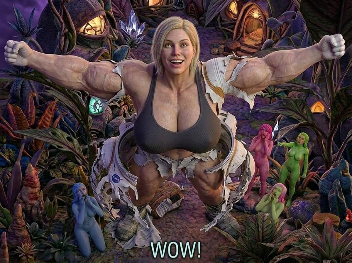 The Goddess of Aethel Part 1, page 11 — AI female muscle growth comic