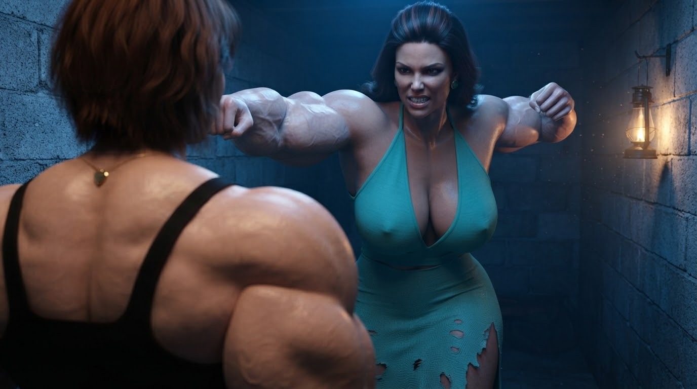 True Size Part 1, page 108 — AI female muscle growth comic