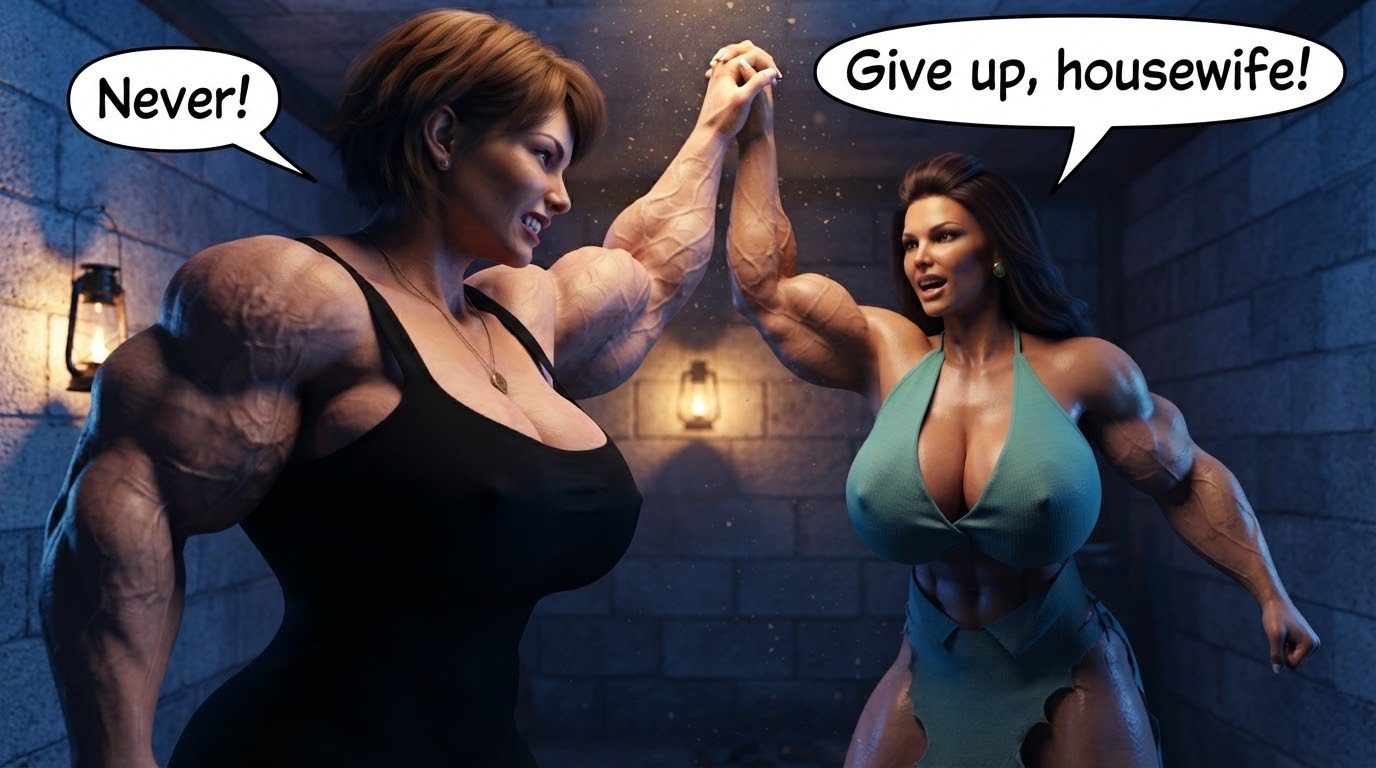 True Size Part 1, page 115 — AI female muscle growth comic