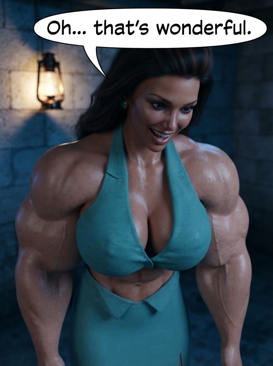 True Size Part 1, page 36 — AI female muscle growth comic