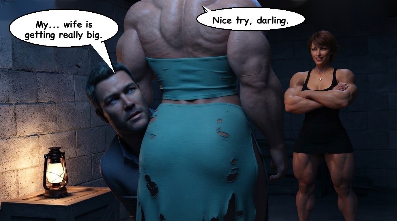 True Size Part 1, page 85 — AI female muscle growth comic