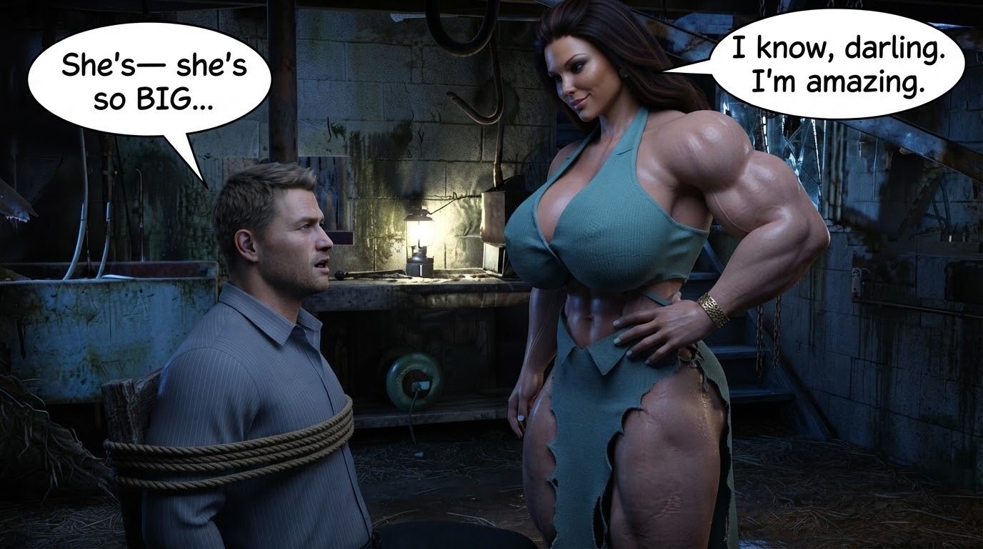 True Size Part 1, page 96 — AI female muscle growth comic
