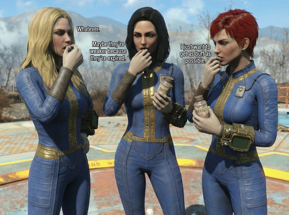 Vault Dweller Part 1, page 2 — AI female muscle growth comic