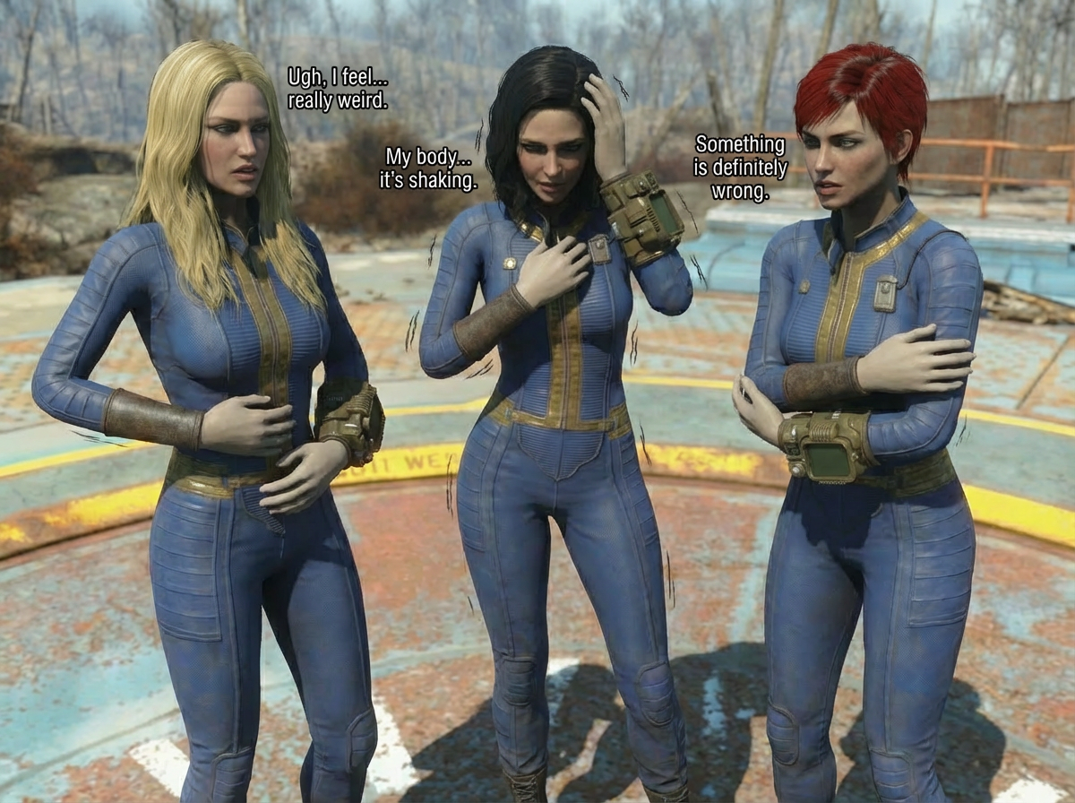 Vault Dweller Part 1, page 4 — AI female muscle growth comic