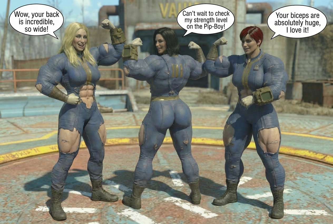 Vault Dweller Part 1, page 10 — AI female muscle growth comic