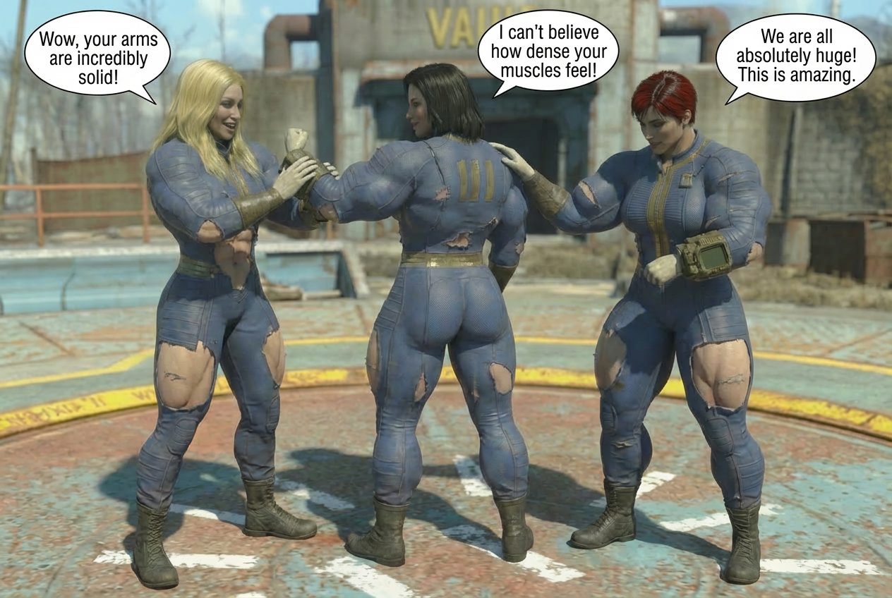 Vault Dweller Part 1, page 11 — AI female muscle growth comic